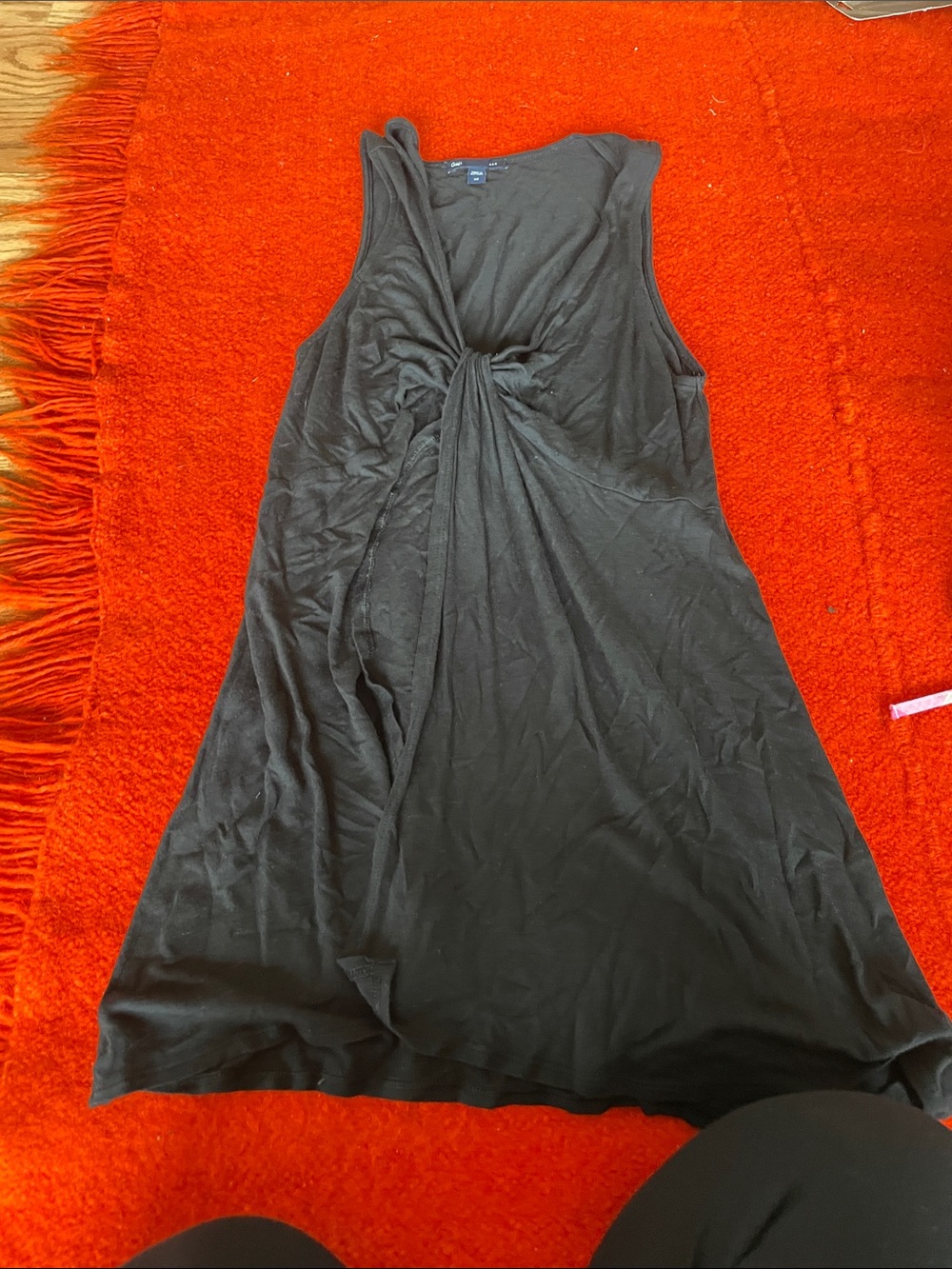 Gap Sleeveless Twist-Front Black Shirt
